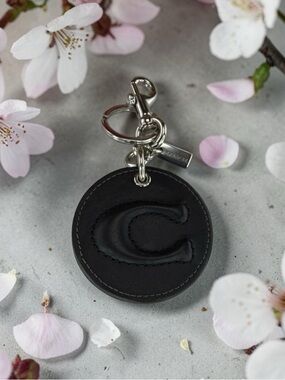Coach, LIKE NEW leather bag charm keychain mirror